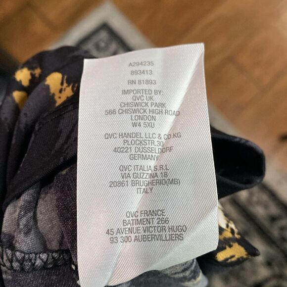 H by Halston Wrap Front Slinky Jersey Dress Brush Stroke Pattern 3/4 Sleeve - Picture 12 of 13